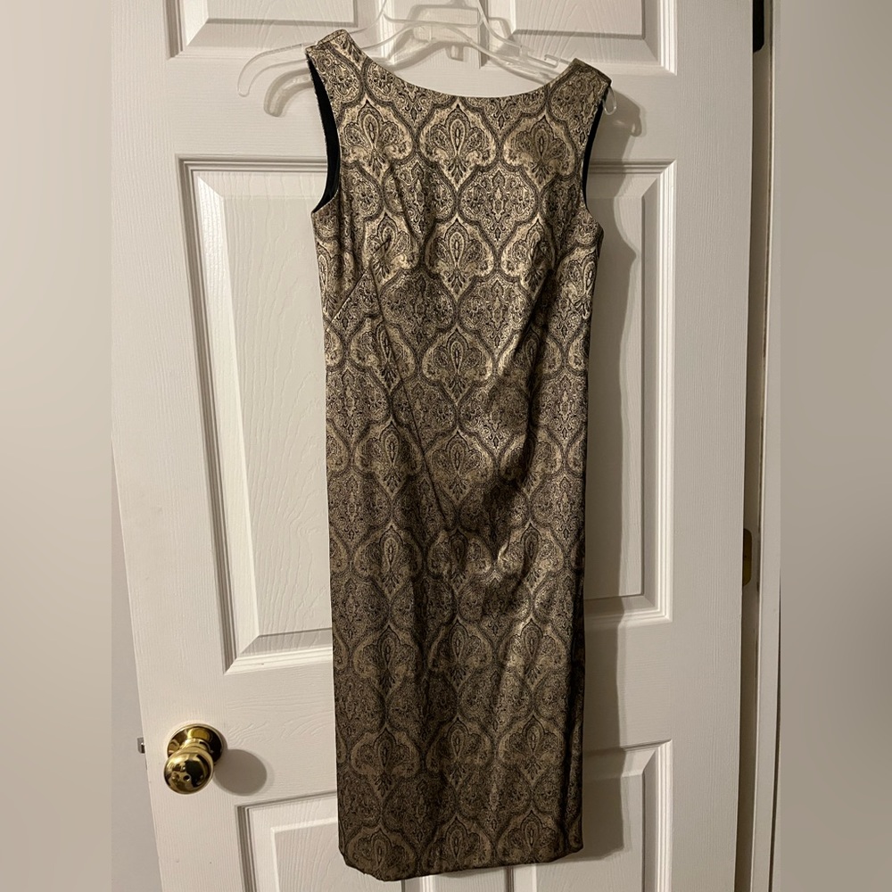 Vintage Carole Little Golden Champagne petite cocktail dress